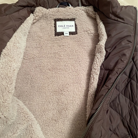 Cole Haan Men’s Diamond Quilt Signature Puffer Jacket with Sherpa Lining NWT - Picture 9 of 11